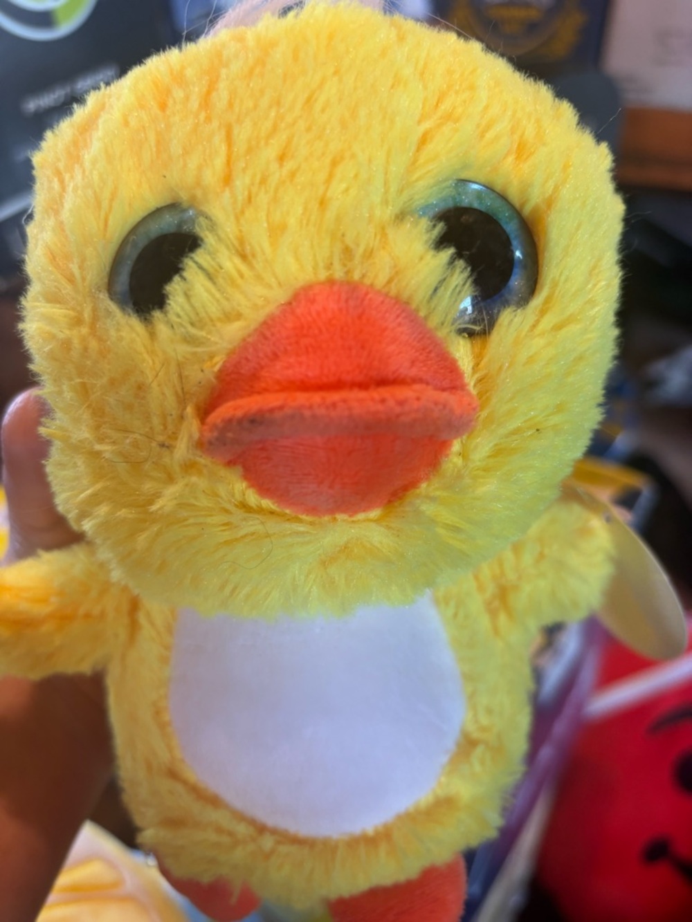 Yellow Plush Duck with Orange Beak